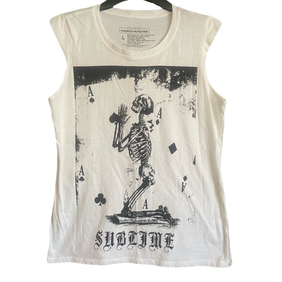 Sublime Ace Of Spades Playing Card Skeleton Praying Tank - Picture 1 of 9